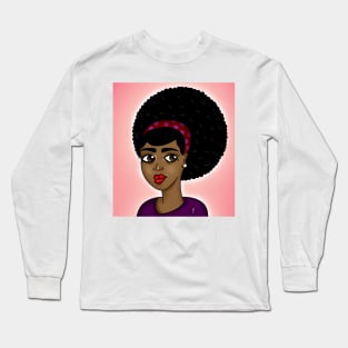 Black girl art digital art drawing Long Sleeve T-Shirt